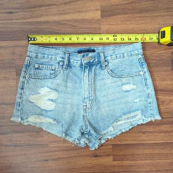 Aeropostale Boyfriend Patchwork Short Light Wash Denim- Size 4- Rainbow Love - Picture 4 of 7